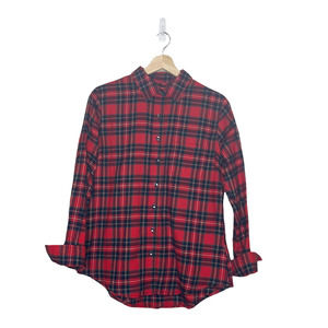 Weatherproof Flannel Shirt Red Plaid Button Up Comfort Western Womens Small